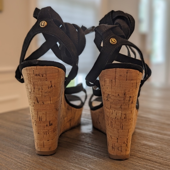 Guess Black Wedge Sandals | Size 7.5 | NWOT - Picture 5 of 7